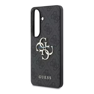 GUESS 4G BIG METAL LOGO műanyag telefonvédő (ütésállóság, bőr hatású hátlap) FEKETE Samsung Galaxy S26 (SM-S942)