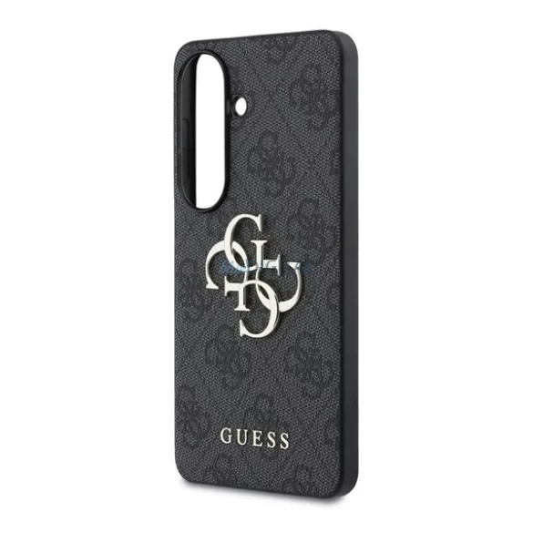 GUESS 4G BIG METAL LOGO műanyag telefonvédő (ütésállóság, bőr hatású hátlap) FEKETE Samsung Galaxy S26 (SM-S942)