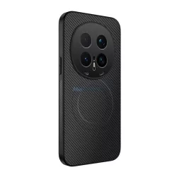   Szilikon telefonvédő (műanyag hátlap, karbon minta, mágneses) FEKETE Honor Magic 8 Pro