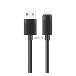   USAMS U94 adatkábel (USB - lightning, 12W, gyorstöltő, 100cm) FEKETE Apple iPhone 5, iPhone 6 4.7, iPhone SE (2016)