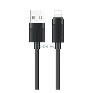 USAMS U94 adatkábel (USB - lightning, 12W, gyorstöltő, 100cm) FEKETE Apple iPhone 5, iPhone 6 4.7, iPhone SE (2016)