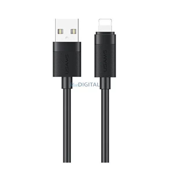 USAMS U94 adatkábel (USB - lightning, 12W, gyorstöltő, 100cm) FEKETE Apple iPhone 5, iPhone 6 4.7, iPhone SE (2016)