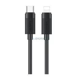   USAMS U94 adatkábel (USB - lightning, 30W, PD gyorstöltő, 100cm) FEKETE Apple iPhone 5, iPhone 6 4.7, iPhone SE (2016)