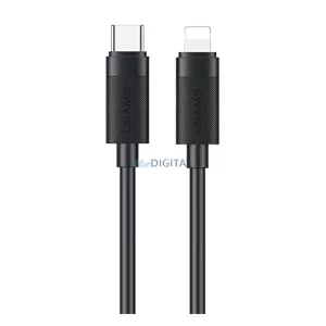 USAMS U94 adatkábel (USB - lightning, 30W, PD gyorstöltő, 100cm) FEKETE Apple iPhone 5, iPhone 6 4.7, iPhone SE (2016)