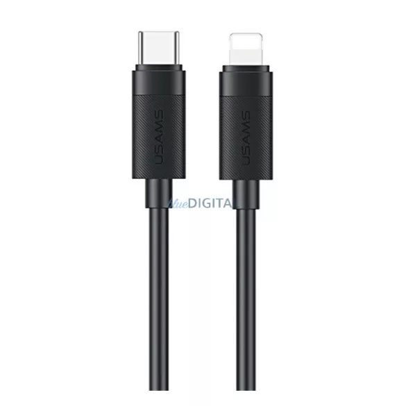 USAMS U94 adatkábel (USB - lightning, 30W, PD gyorstöltő, 100cm) FEKETE Apple iPhone 5, iPhone 6 4.7, iPhone SE (2016)