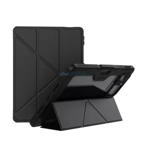 NILLKIN BUMPER LEATHER műanyag védő (aktív FLIP, ütésállóság, asztali tartó, kamera védelem, ceruza tartó) FEKETE Xiaomi Pad 8 Pro, Pad 8
