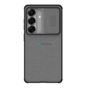 NILLKIN CAMSHIELD PRO műanyag telefonvédő (ütésállóság, kameravédő, mágneses, csíkos) ÁTLÁTSZÓ/FEKETE Samsung Galaxy S26 (SM-S942)