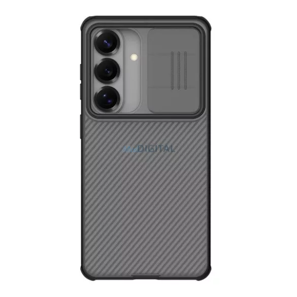 NILLKIN CAMSHIELD PRO műanyag telefonvédő (ütésállóság, kameravédő, mágneses, csíkos) ÁTLÁTSZÓ/FEKETE Samsung Galaxy S26 (SM-S942)