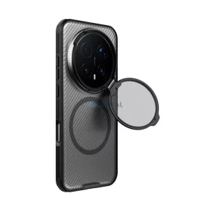 NILLKIN CAMSHIELD PROP MAGNETIC szilikon telefonvédő (ütésállóság, kameravédő, kitámasztó, csíkos) ÁTLÁTSZÓ/FEKETE Honor Magic 8 Pro