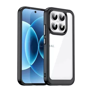 Szilikon telefonvédő (ütésállóság, átlátszó hátlap) FEKETE Xiaomi 17