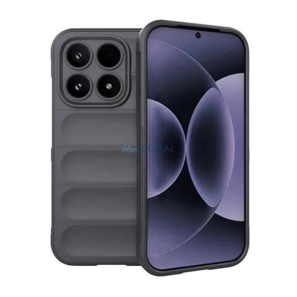 Szilikon telefonvédő (ütésállóság, kameravédő, 3D) SÖTÉTSZÜRKE Xiaomi 17