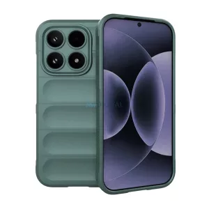Szilikon telefonvédő (ütésállóság, kameravédő, 3D) SÖTÉTZÖLD Xiaomi 17