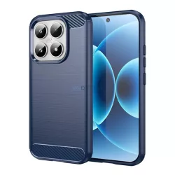   Szilikon telefonvédő (ütésállóság, légpárnás sarok, szálcsiszolt, karbon minta) SÖTÉTKÉK Xiaomi 17