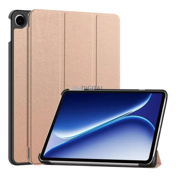 Tok álló, bőr hatású (aktív FLIP, oldalra nyíló, TRIFOLD, asztali tartó) ROZÉARANY OnePlus Pad Go 2 WiFi, Pad Go 2 5G