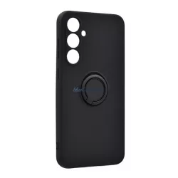   Szilikon telefonvédő (tartógyűrű, mikrofiber plüss belső, mágneses, kameravédő) FEKETE Samsung Galaxy A57 5G (SM-A576)