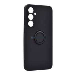 Szilikon telefonvédő (tartógyűrű, mikrofiber plüss belső, mágneses, kameravédő) FEKETE Samsung Galaxy A57 5G (SM-A576)