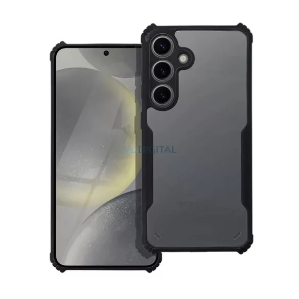 Szilikon telefonvédő (ütésállóság, légpárnás sarok, akril hátlap, kameravédő) FEKETE Samsung Galaxy A37 5G (SM-A376)