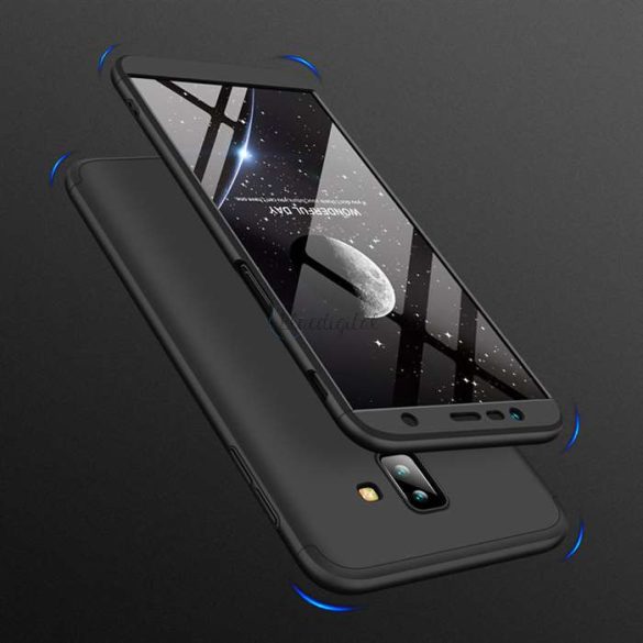 Samsung J610F Galaxy J6 Plus (2018) hátlap - GKK 360 Full Protection 3in1 - fekete