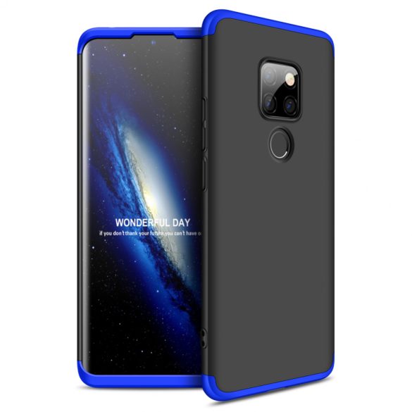 Huawei Mate 20 hátlap - GKK 360 Full Protection 3in1 - fekete/kék