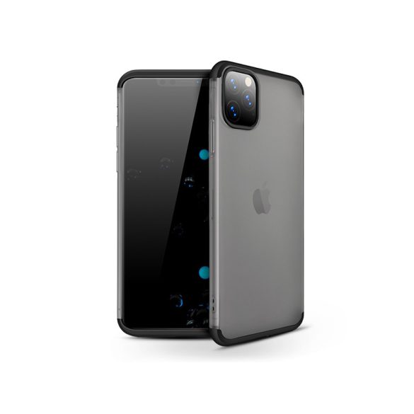 Apple iPhone 11 Pro hátlap - GKK Matte 360 Full Protection 3in1 - fekete/matt átlátszó