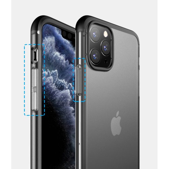 Apple iPhone 11 Pro hátlap - GKK Matte 360 Full Protection 3in1 - fekete/matt átlátszó