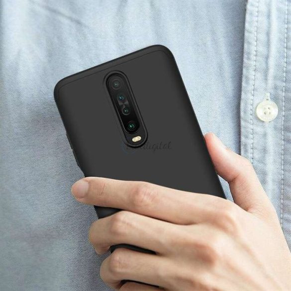 Xiaomi Poco X2 hátlap - GKK 360 Full Protection 3in1 - fekete