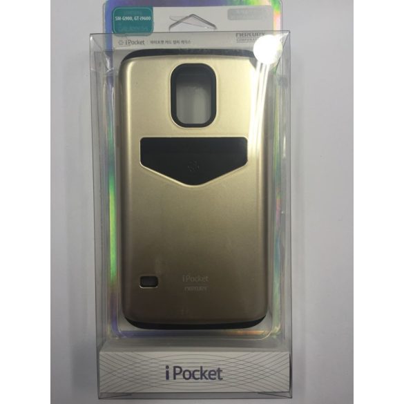 Mercury iPocket Samsung G900 Galaxy S5 arany hátlap tok