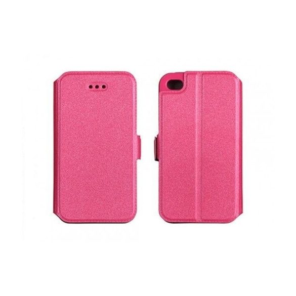 LG G2 rózsaszín szilikon keretes könyvtok