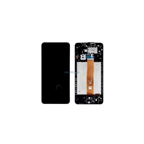 Samsung Galaxy A12 LCD + érintőpanel kerettel, fekete, SM-A127 (CDOT)