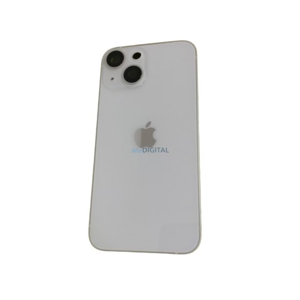 iPhone 13 Mini (5.4") készülék hátlap, kamera lencsével / sim tálcával, akkufedél, fehér, AAA+ minőségű