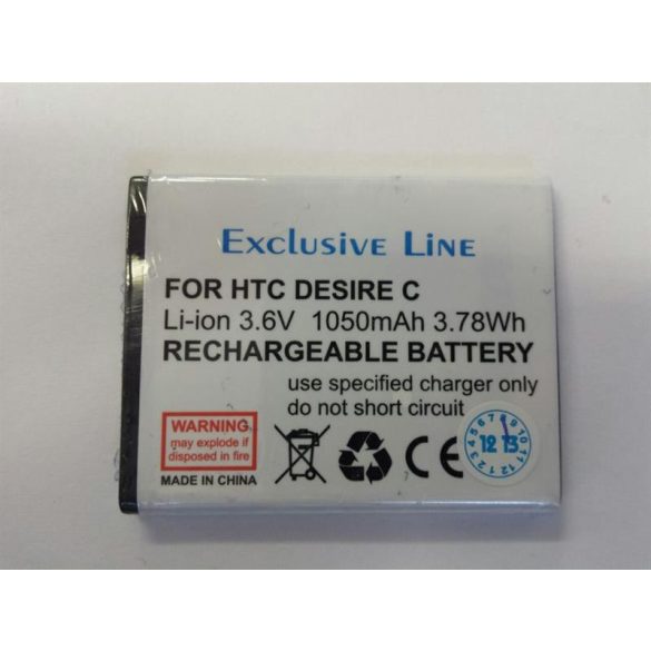 HTC Desire C BL01100 utángyártott Exclusive Line akkumulátor 1050mAh
