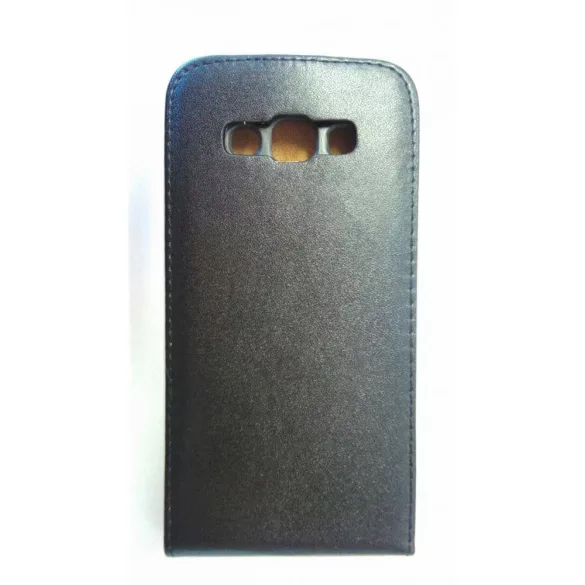 Samsung E500 Galaxy E5 fekete szilikon keretes vékony flip tok