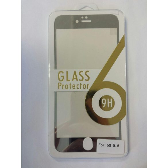 iPhone 6 6S Plus (5,5") ezüst színű elő + hátlapi üvegfólia logós