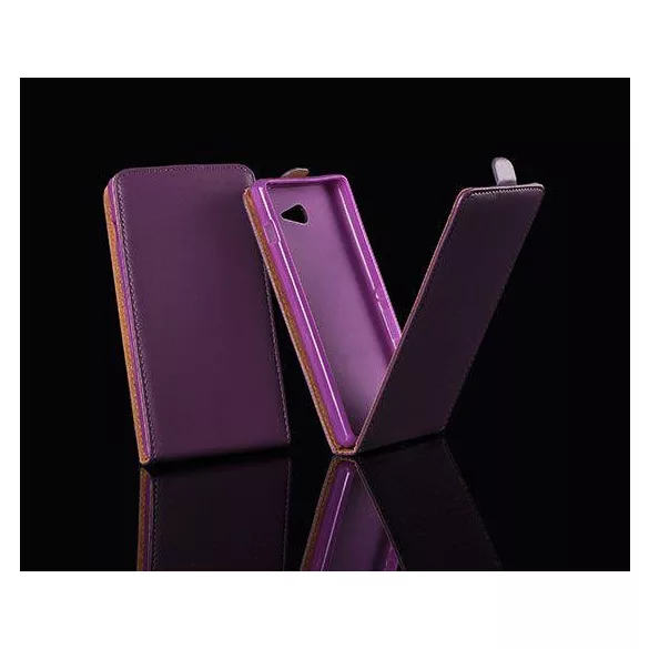 LG F70 D315 lila szilikon keretes vékony flip tok