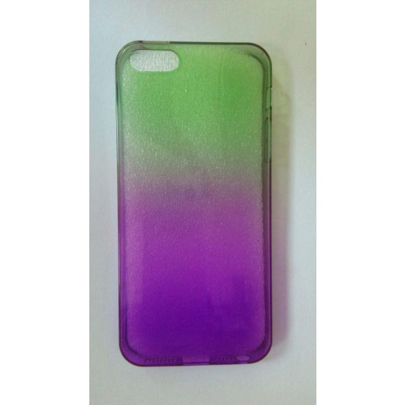 iPhone 5 5S SE zöld és lila színű 0.3mm ultra vékony szilikon tok