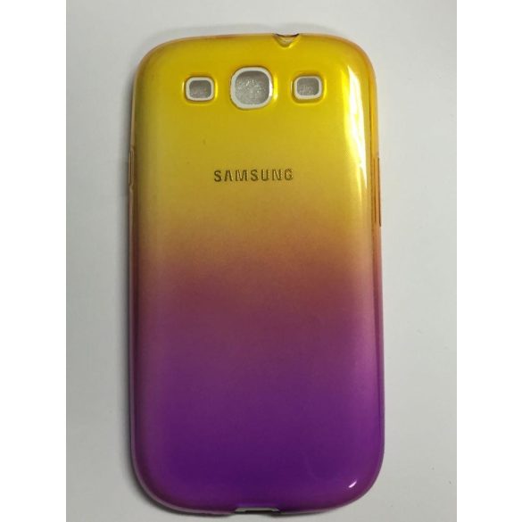 Samsung I9300 I9301 I9305 Galaxy S3/S3 Neo/S3 LTE sárga és lila színű 0.3mm vékony szilikon tok