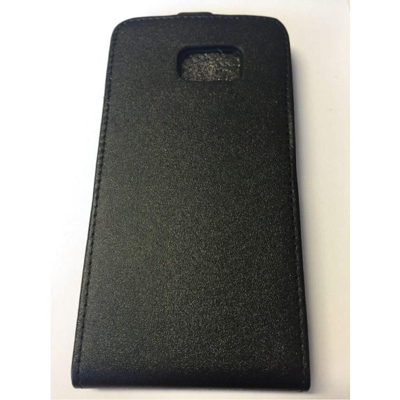 Samsung N920 Galaxy Note 5 fekete szilikon keretes vékony flip tok