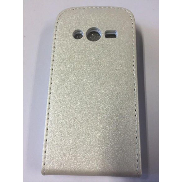 Samsung G318 Galaxy Trend 2 Lite fehér szilikon keretes vékony flip tok