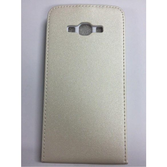 Samsung A800 Galaxy A8 fehér szilikon keretes vékony flip tok