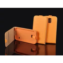   Sony Xperia M4 Aqua E2303 narancssárga szilikon keretes vékony flip tok