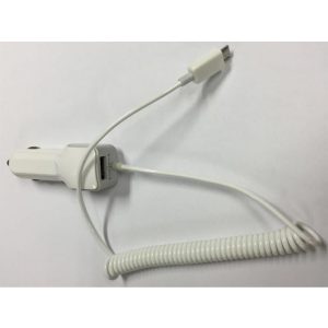 Univerzális fehér 1A micro usb + 2.1A USB szivartöltő
