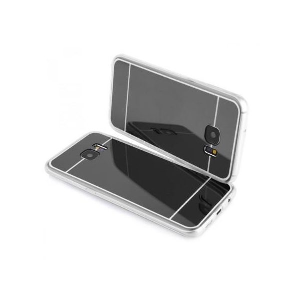 Samsung G930 Galaxy S7 fekete tükrös szilikon hátlap tok