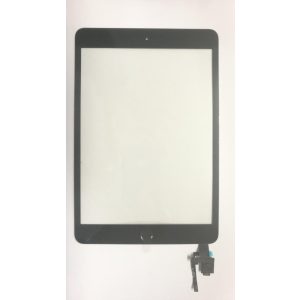 Apple Ipad Mini3 fekete érintőpanel IC-vel home gomb+ home flex kábellel