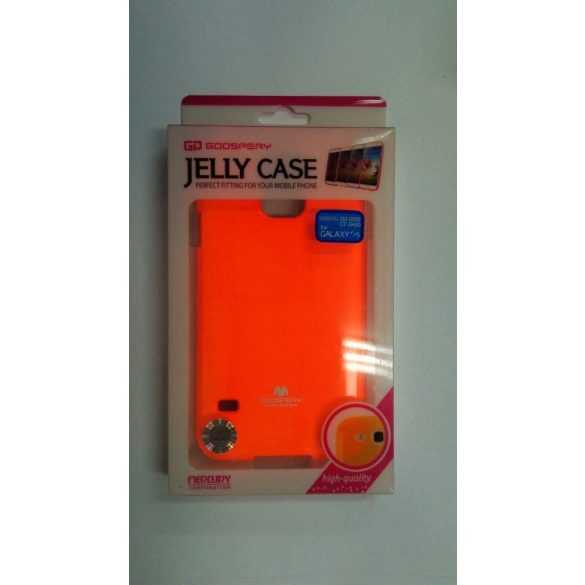 Samsung G900 Galaxy S5 Narancssárga fluoreszkáló Mercury Jelly Szilikon Tok