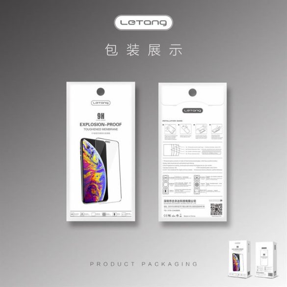 Letang Huawei Mate 20 0,3mm fekete előlapi üvegfólia