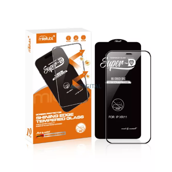 Xiaomi Redmi 15 előlapi üvegfólia, edzett, hajlított, fekete keret, 5D Full Glue, Mletubl Super-D
