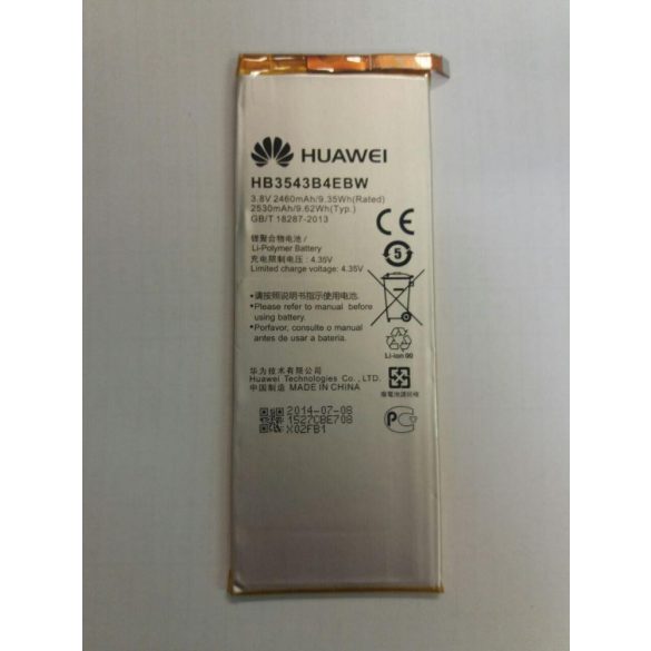 Huawei HB3543B4EBW P7 gyári akkumulátor 2460mAh