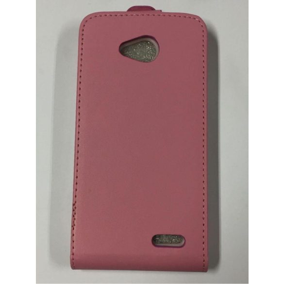LG L90 D405 rózsaszín szilikon keretes vékony flip tok