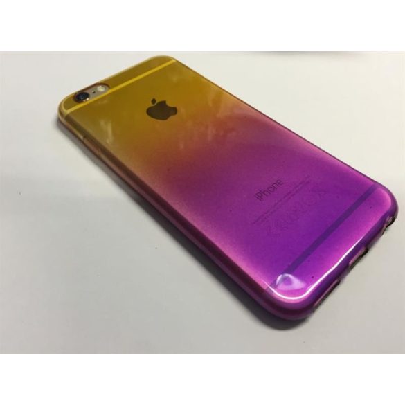 iPhone 6 6S (4,7") sárga és lila színű 0,3mm ultra vékony szilikon tok