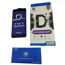   iPhone 6 Plus / 6S Plus (5.5") előlapi üvegfólia, fekete keret, 9H, 0.33mm, kékfény szűrős, 3D Full Glue, Lito D+